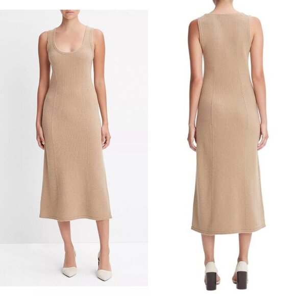 VINCE. Ribbed wool and cashmere-blend midi dress - Picture 1 of 6